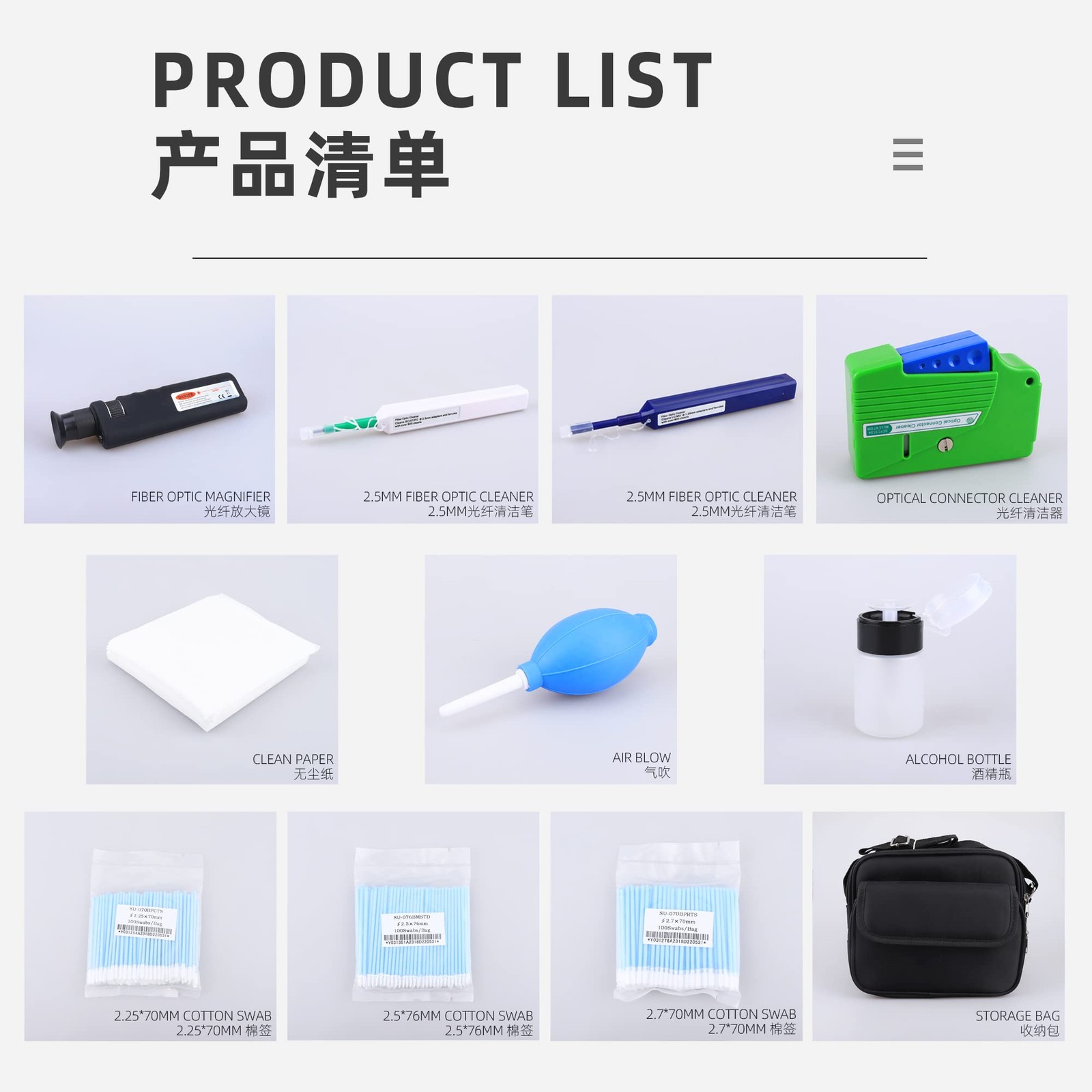 FTTH Fiber Optics Cleaning Kit with Fiber Cleaning Cassette for FC SC ST LC M…