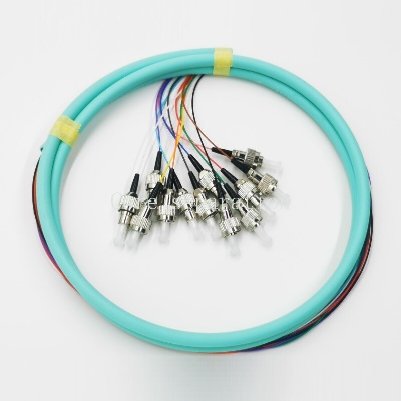 12 Fiber FC ST SC LC UPC Multi-Mode OM3 OM4 Bunch Fiber Optic Pigtail 1m Optical