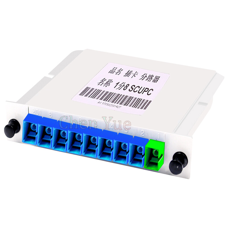 1X8 SC Optical Fiber Splitter Cassette Box Single Mode PLC Fiber Optic Splitter
