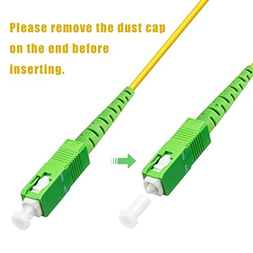100ft (30m) SC/APC to SC/APC Fiber Optic Internet Cable, Single Mode Fiber Pa…