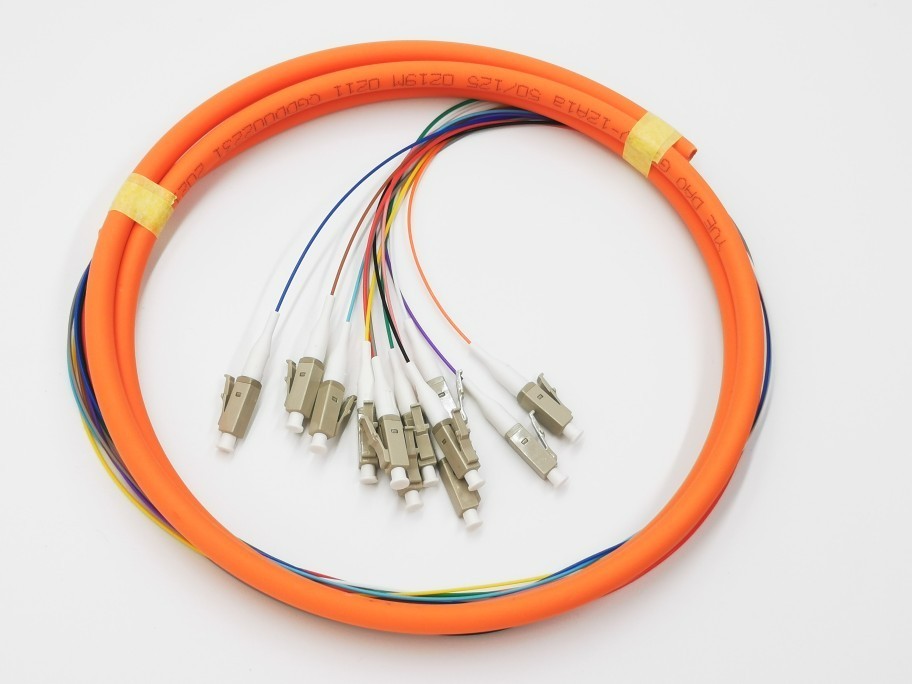 5pcs 12 Core OM1 OM2 Multimode 0.9mm Bunchy Ribbon Fiber Pigtail SC/LC/ST/FC