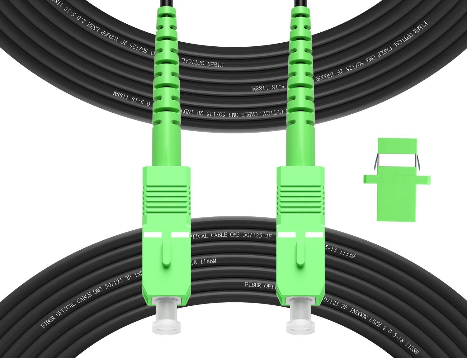 30m SCA to SCA Outdoor Fiber Optic Cable – LSZH Armored, Low Loss, Black