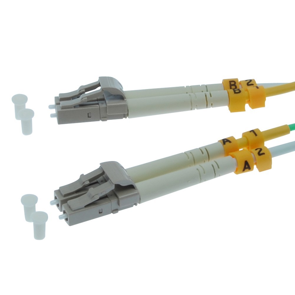 40M LC/LC Fiber Optic Multi Mode 50/125 Duplex Optical Patch Cable 10Gb OM3 Aqua