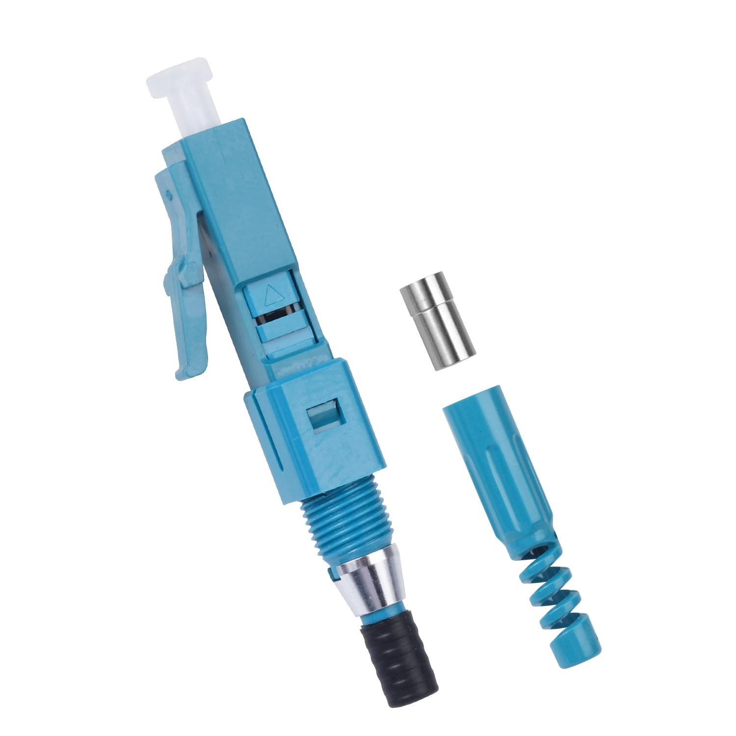 10 PCS Blue LC-UPC Singlemode Fiber Optic Quick Connector, Fast Adapter, Tool