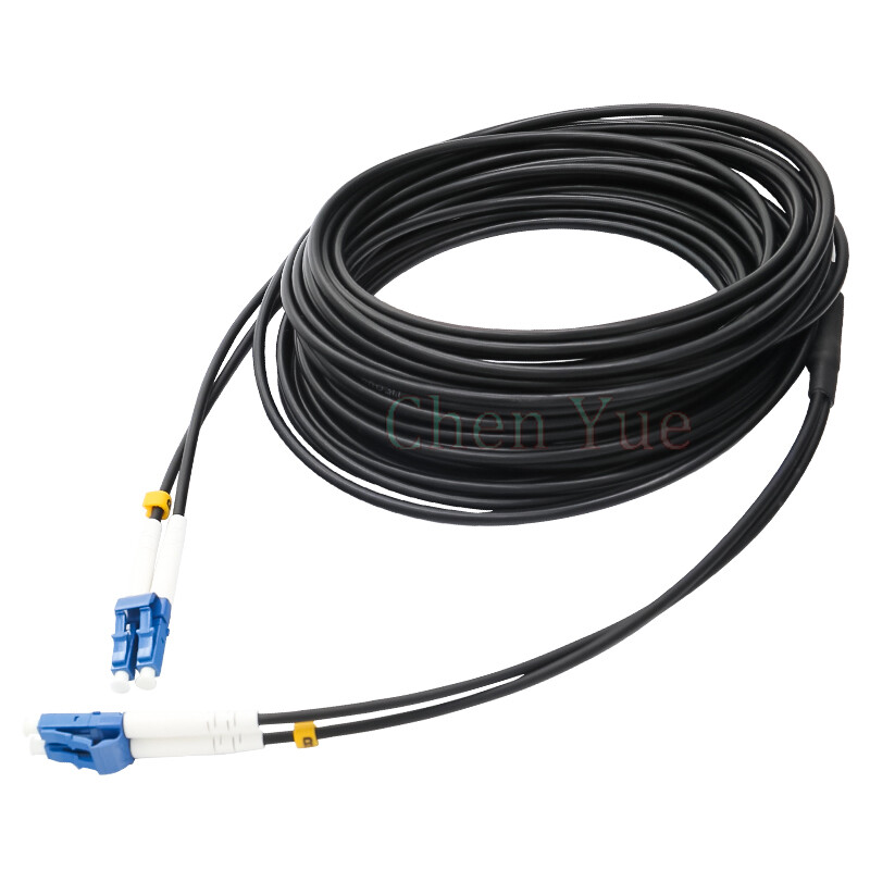 150M Black Armored Fiber Cable LC-LC UPC SM 9/125 Duplex Fiber Optic Patch Cord