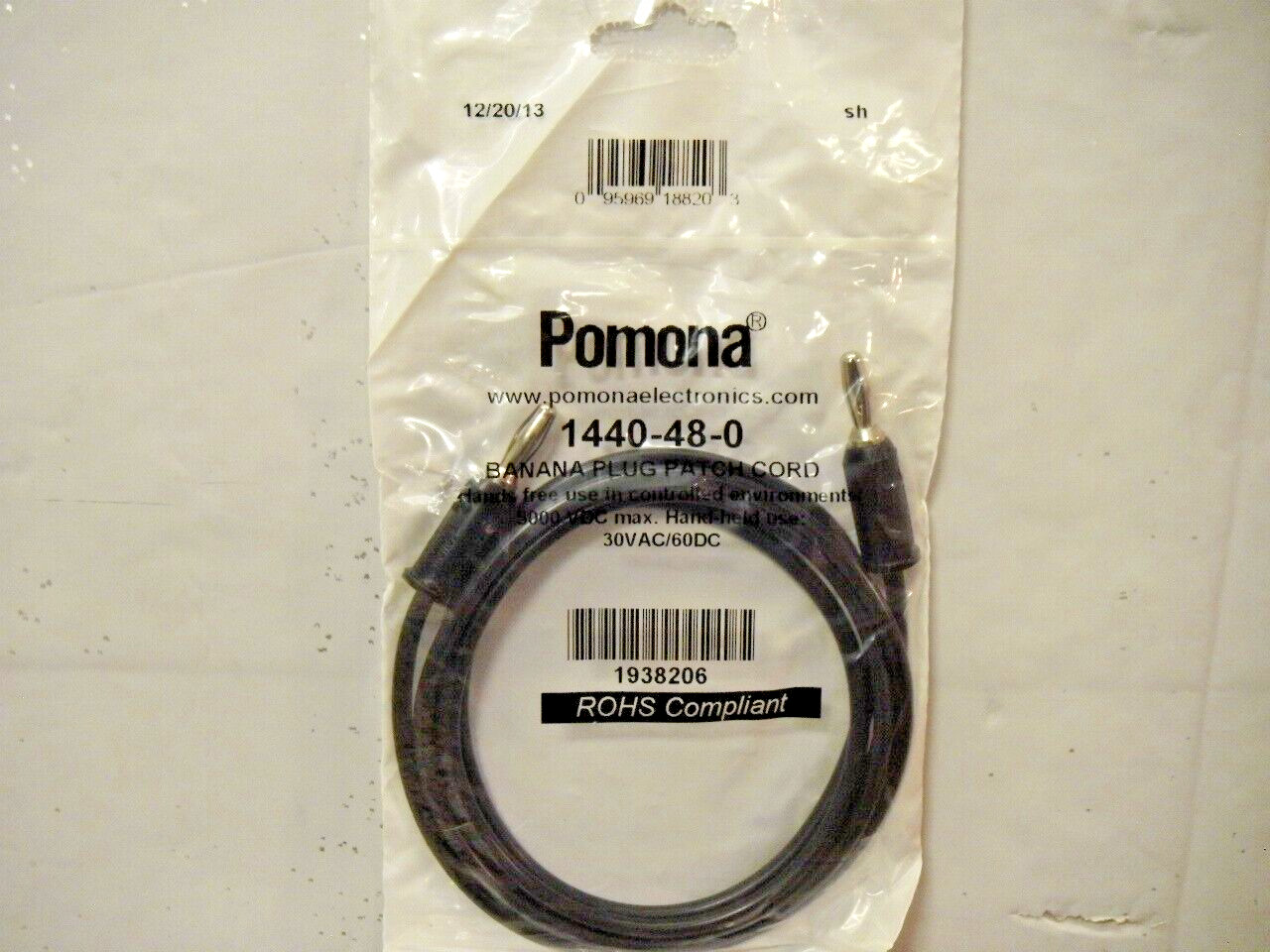 Pomona 1440-48-0 Banana Plug Patch Cord 48″ Long