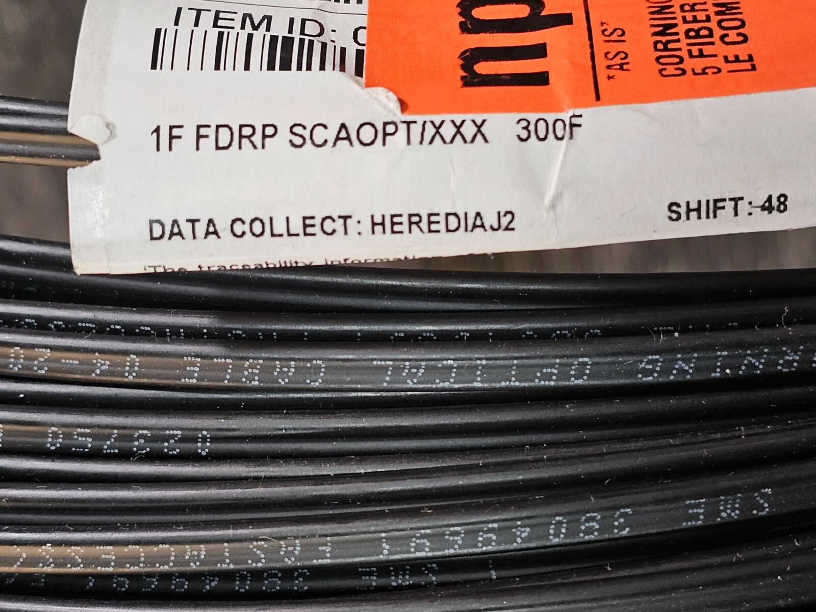 Corning Fiber Optic Cable Black 1F FDRP SCAOPT/XXX 300FT SME 38049691