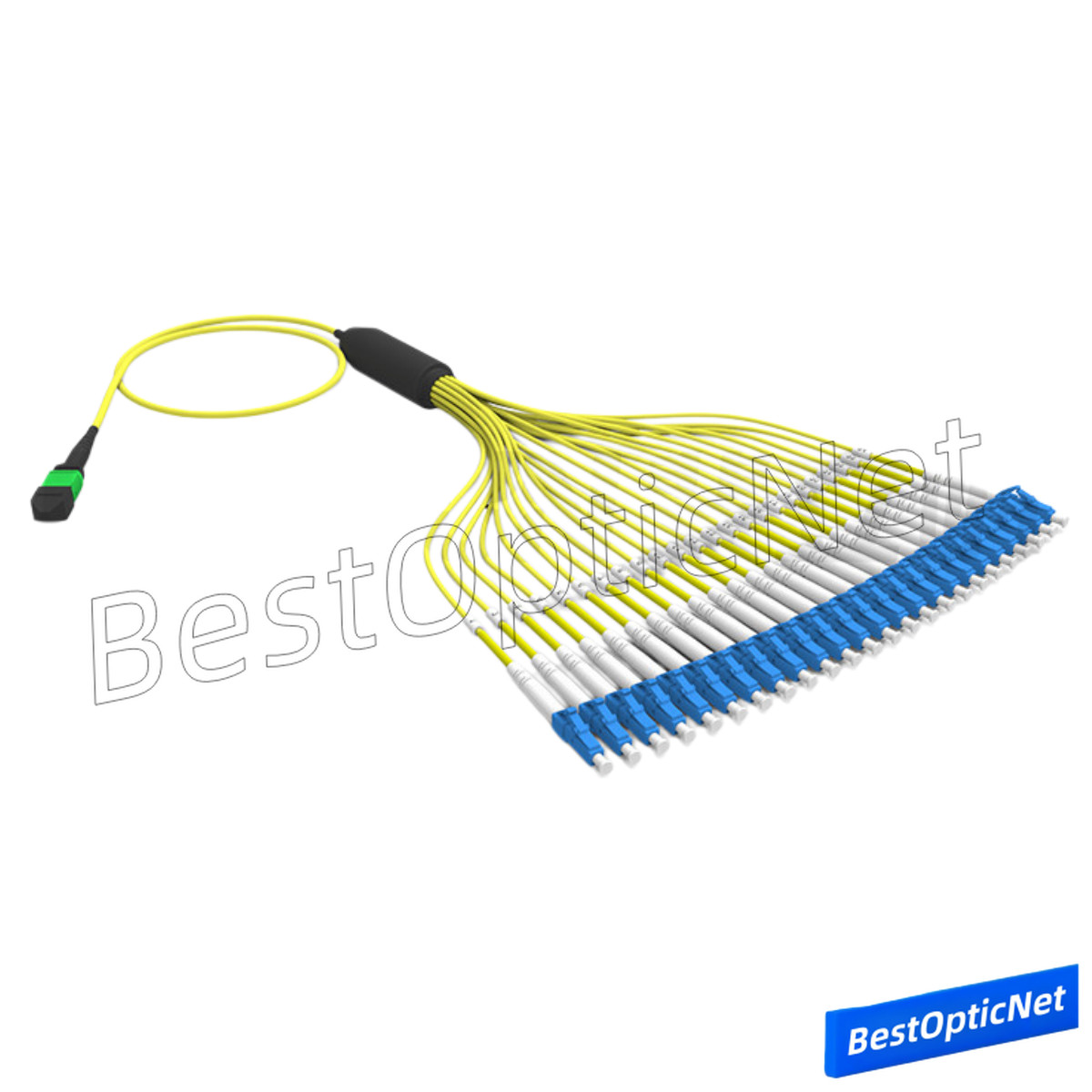 1-5m MPO APC to 24 LC OS2 SM 24 Core Breakout Fan Fiber Optical Patch Cord Cable