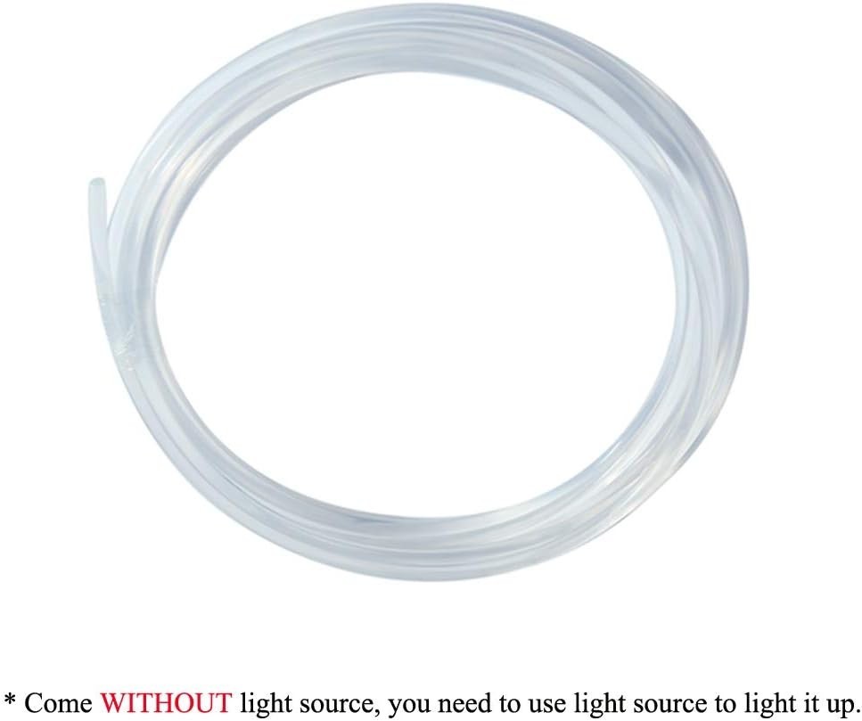 16.4ft PMMA Fiber Optic Cable Transparent Side Glow for Indoor Outdoor Use