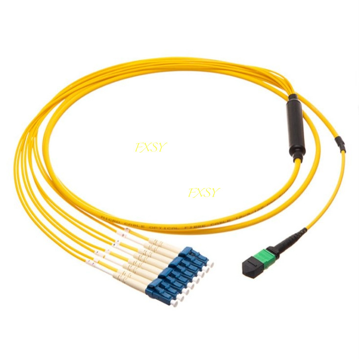 Fiber Optic Breakout Cable MPO to 4 LC 6 LC Duplex 8F 12F OS2 9/125 SM Jumper