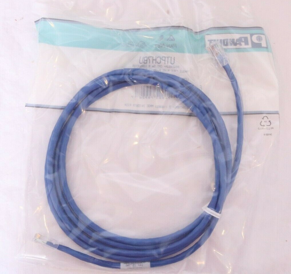 Lot of 10 Panduit Pan-Net UTPCH7BU POWERSUM+ CAT 5e 8 Conductor 7 ft Patch Cords