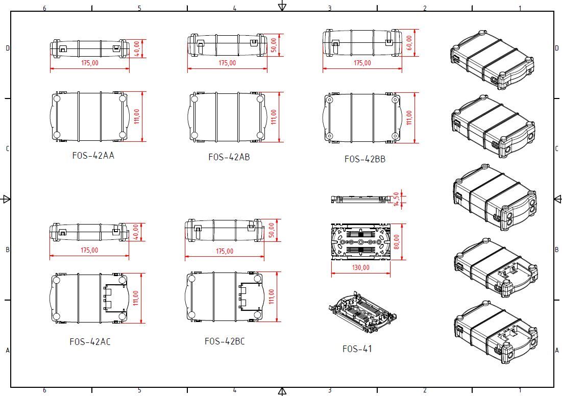FOS-42 cassette variations Indoor fiber optic distribution box FTTH splice tray