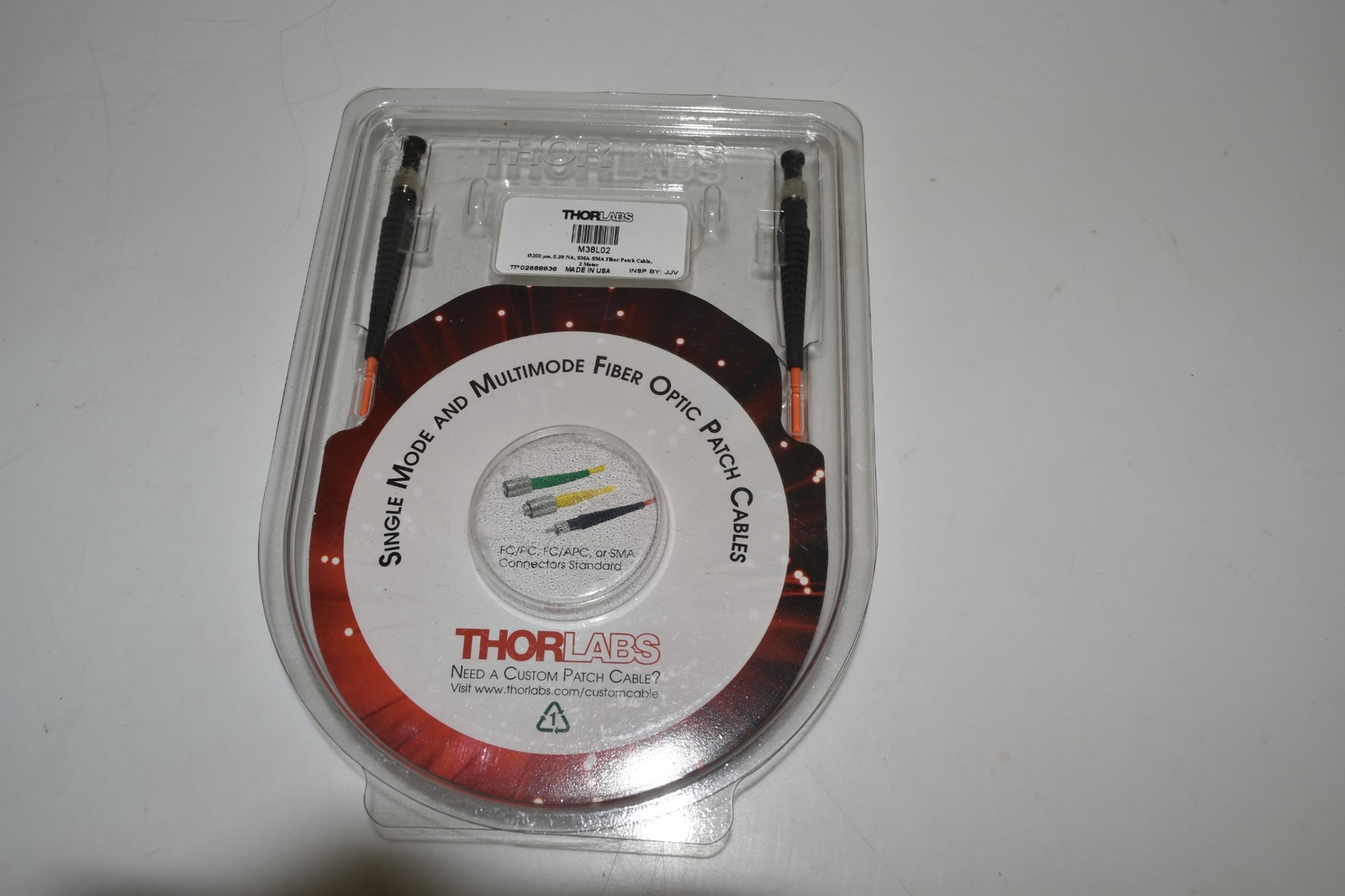 THORLABS M38L02 SINGLE MODE & MULTIMODE FIBER OPTIC PATCH CABLES – NEW (LWP17)