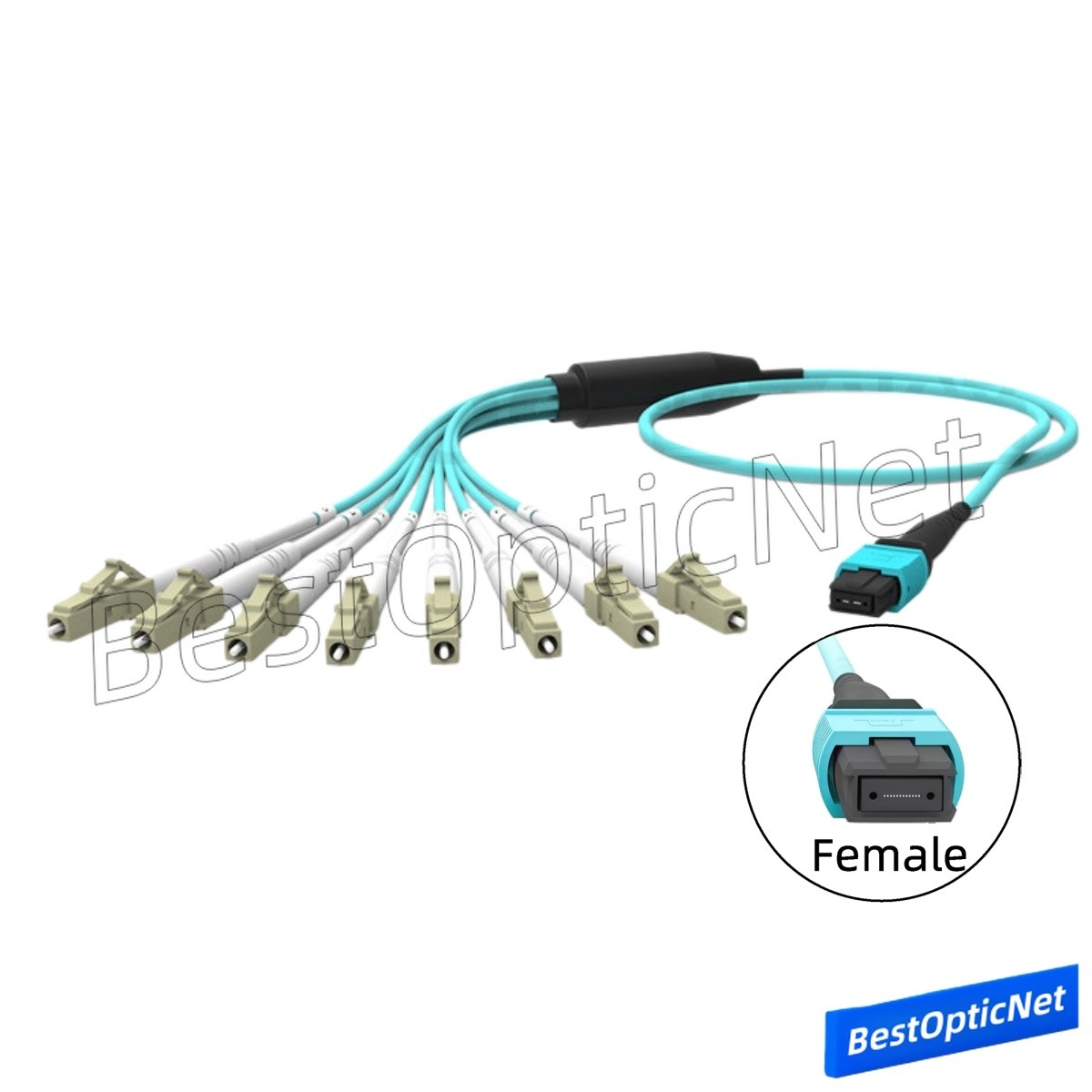 1-15m MPO to LC OM3 8 12 Core Branch optical fiber patch cord 40G to 10G Lot