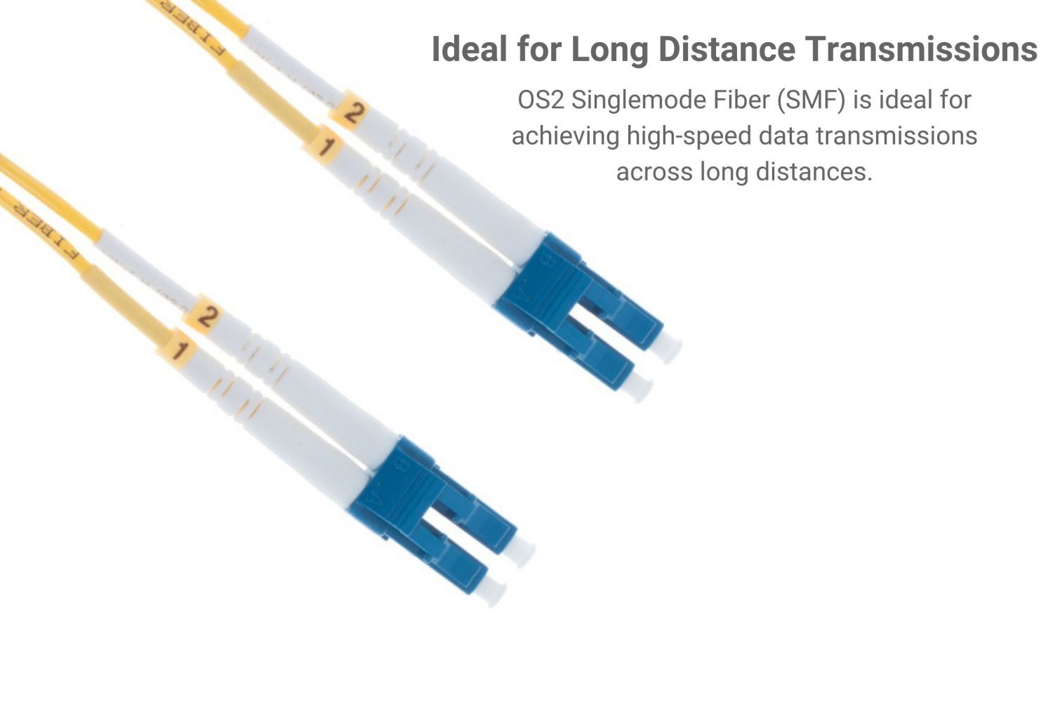 LC-LC Singlemode Duplex Fiber Patch Cable, 100M – Lifetime Warranty