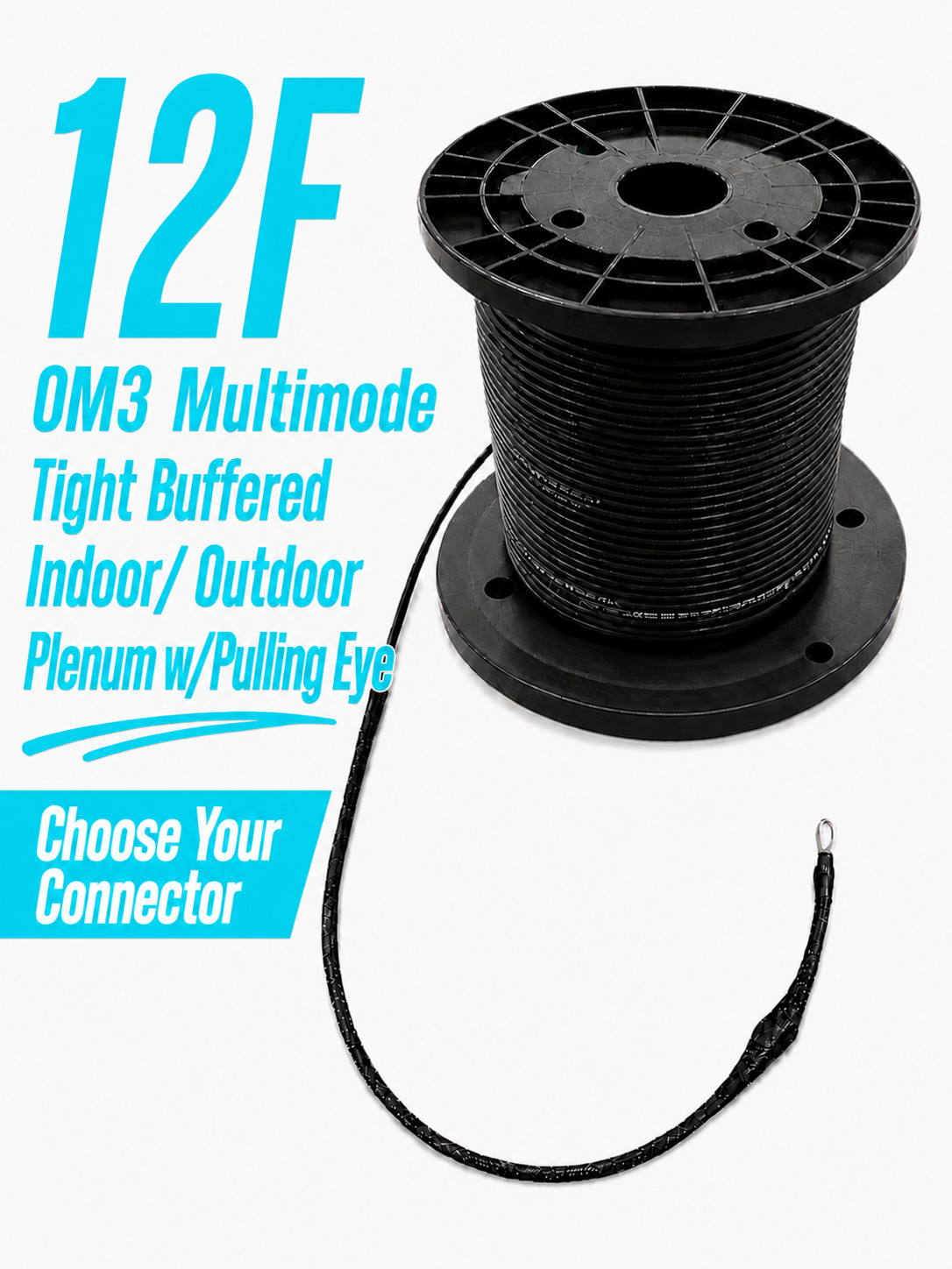12 Fiber Indoor/Outdoor OM3 MM Distributon Plenum Preterm Assembly Lot USA Made