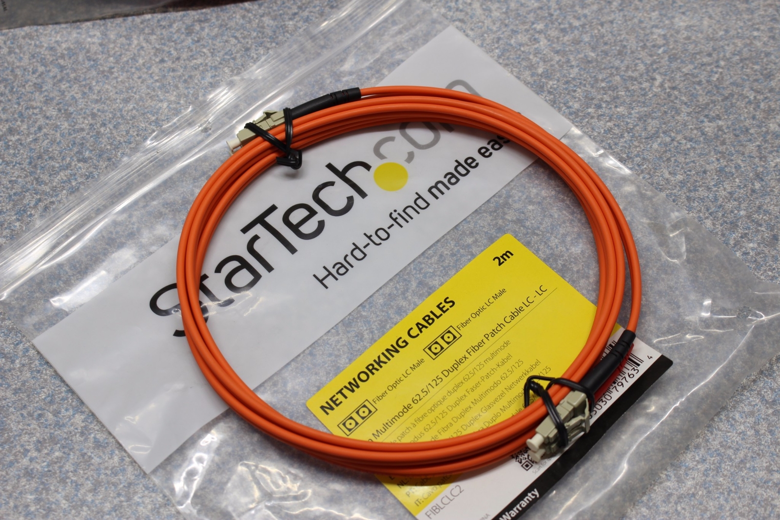 3x Lot- 2M StarTech LC/LC Male Multimode 62.5/125 Duplex Fiber Optic Patch Cable