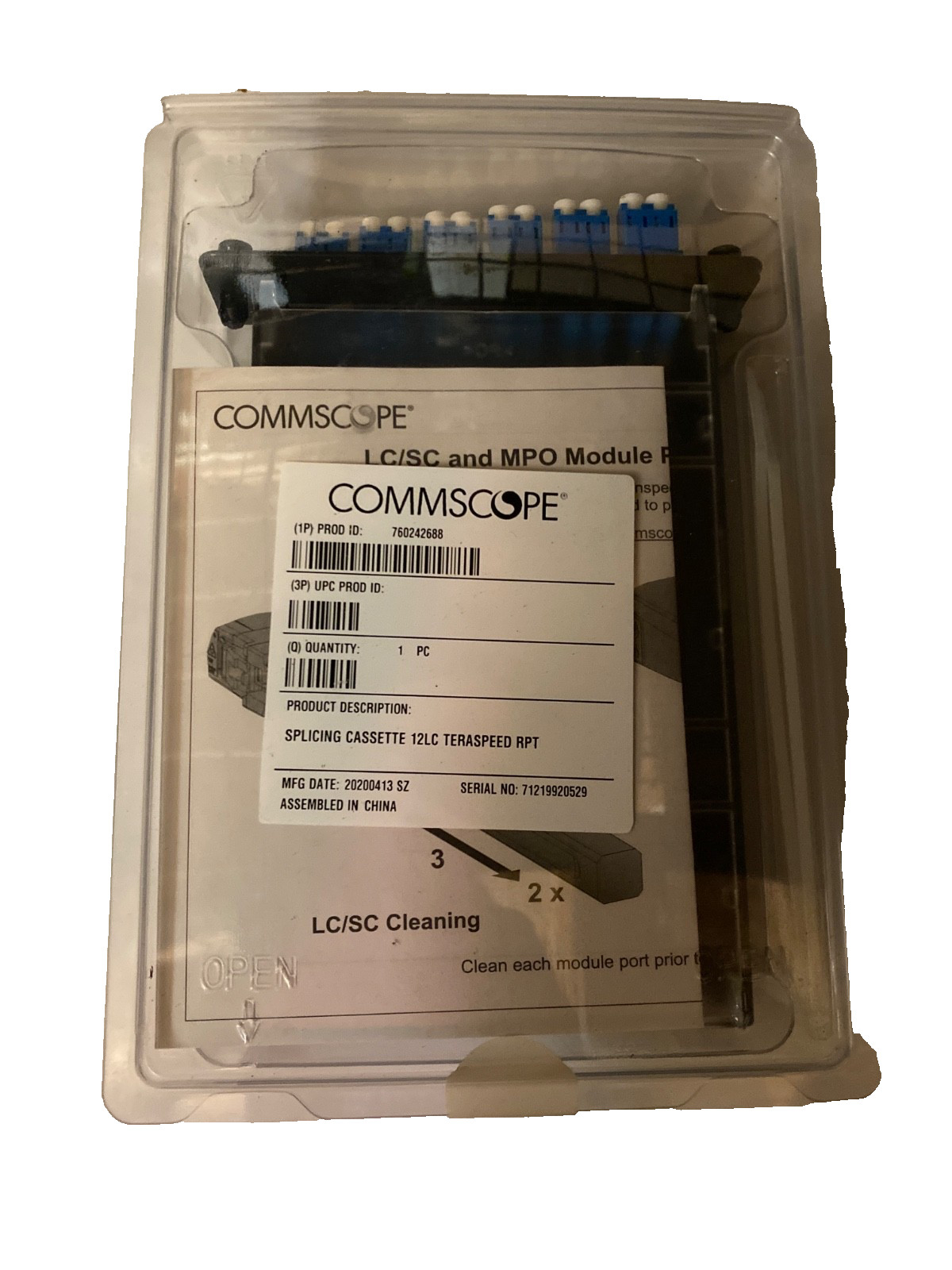 commscope splicing cassette 12lc teraspeed rpt