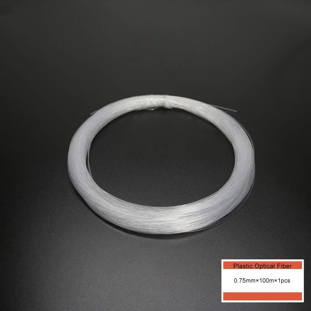 PMMA Plastic End Glow Fiber Optic Cable 0.75mm(0.03in) 100m(328ft)/Roll for Star