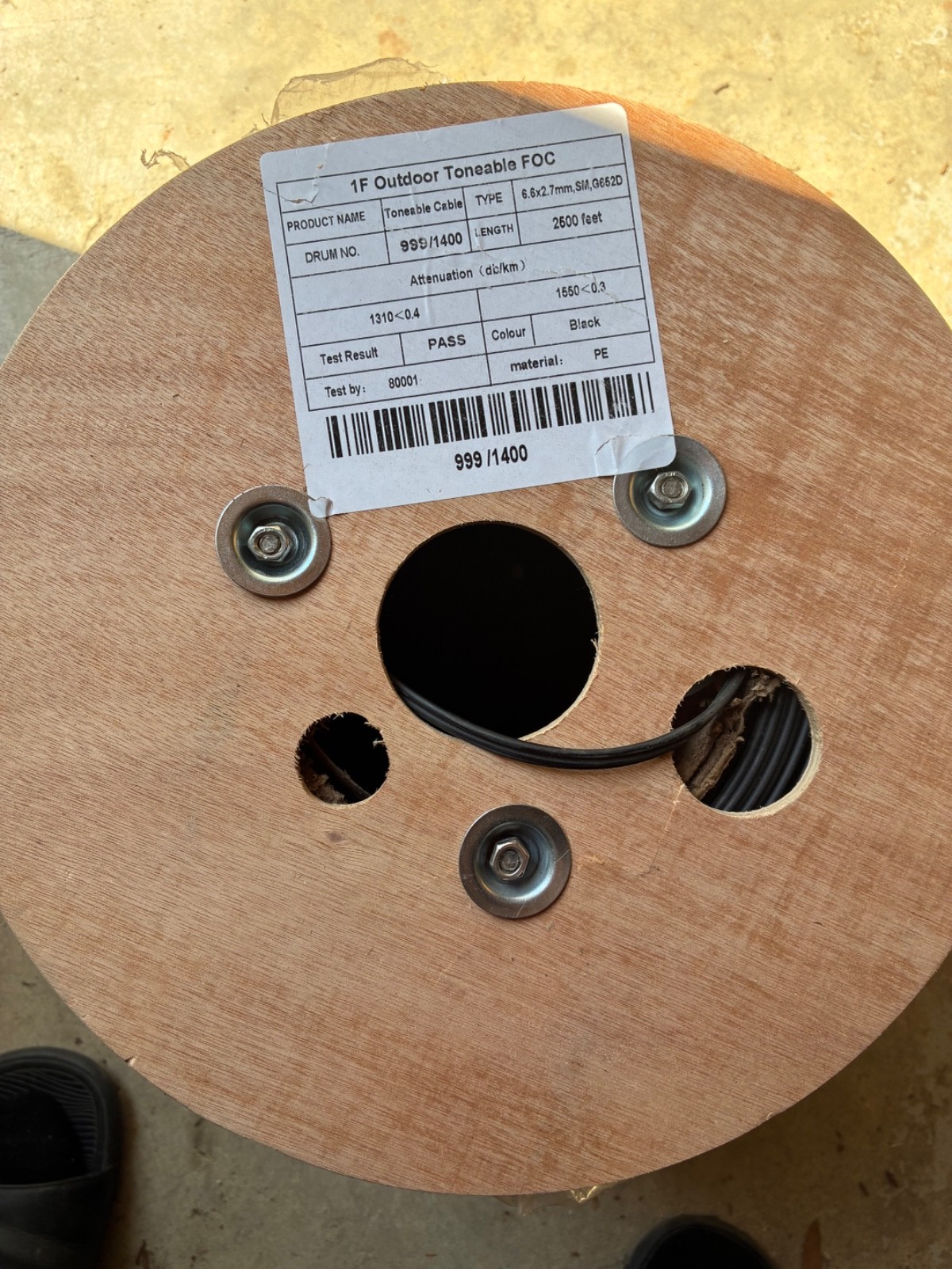 1F Outdoor Toneable FOC Fiber Optic Cable 2500 ft. 6.6×2.7mm SM G652D
