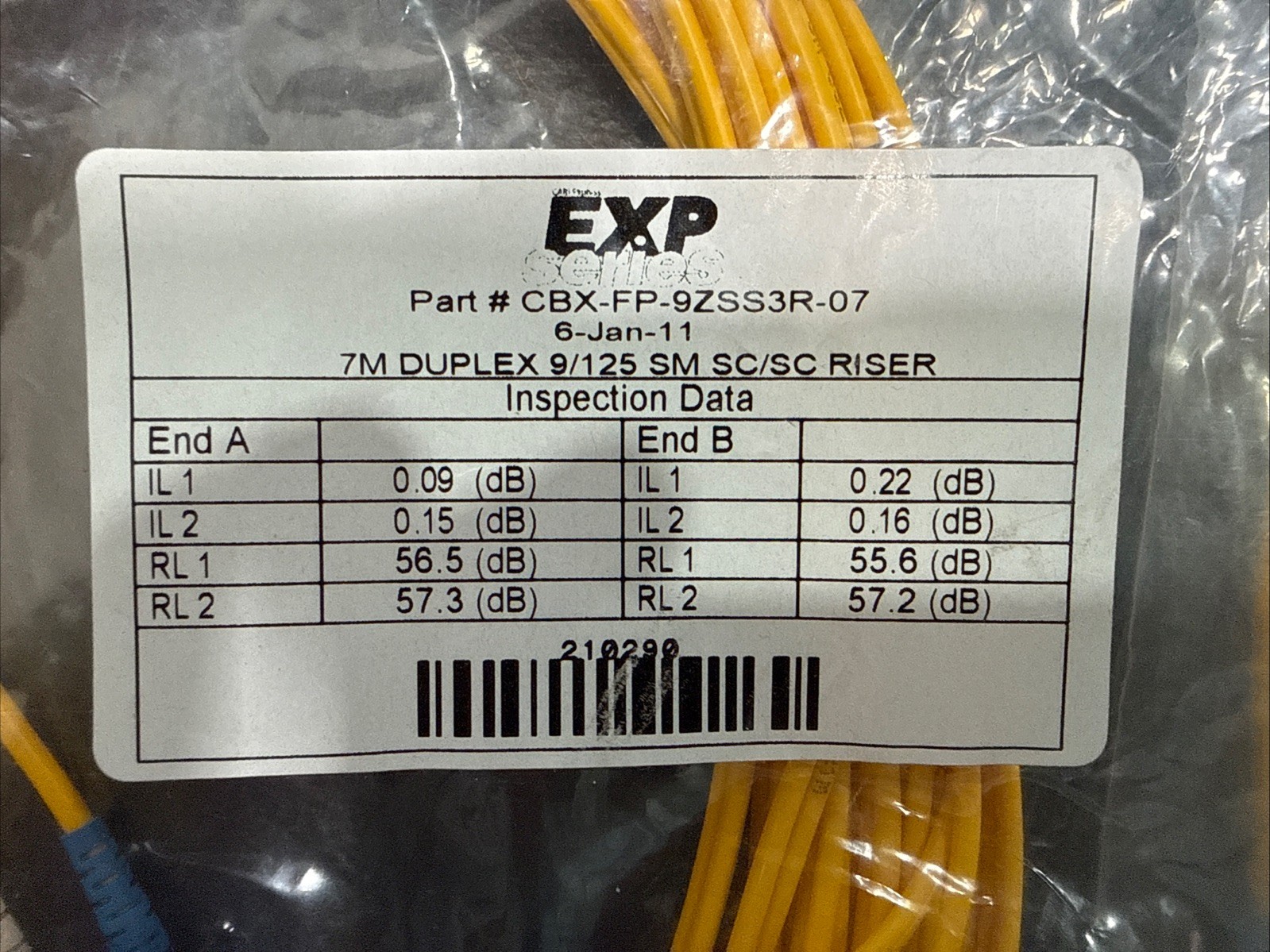 7M Single-Mode Duplex Fiber Cable 9/125 Optical Patch Cable (2-Pack) New