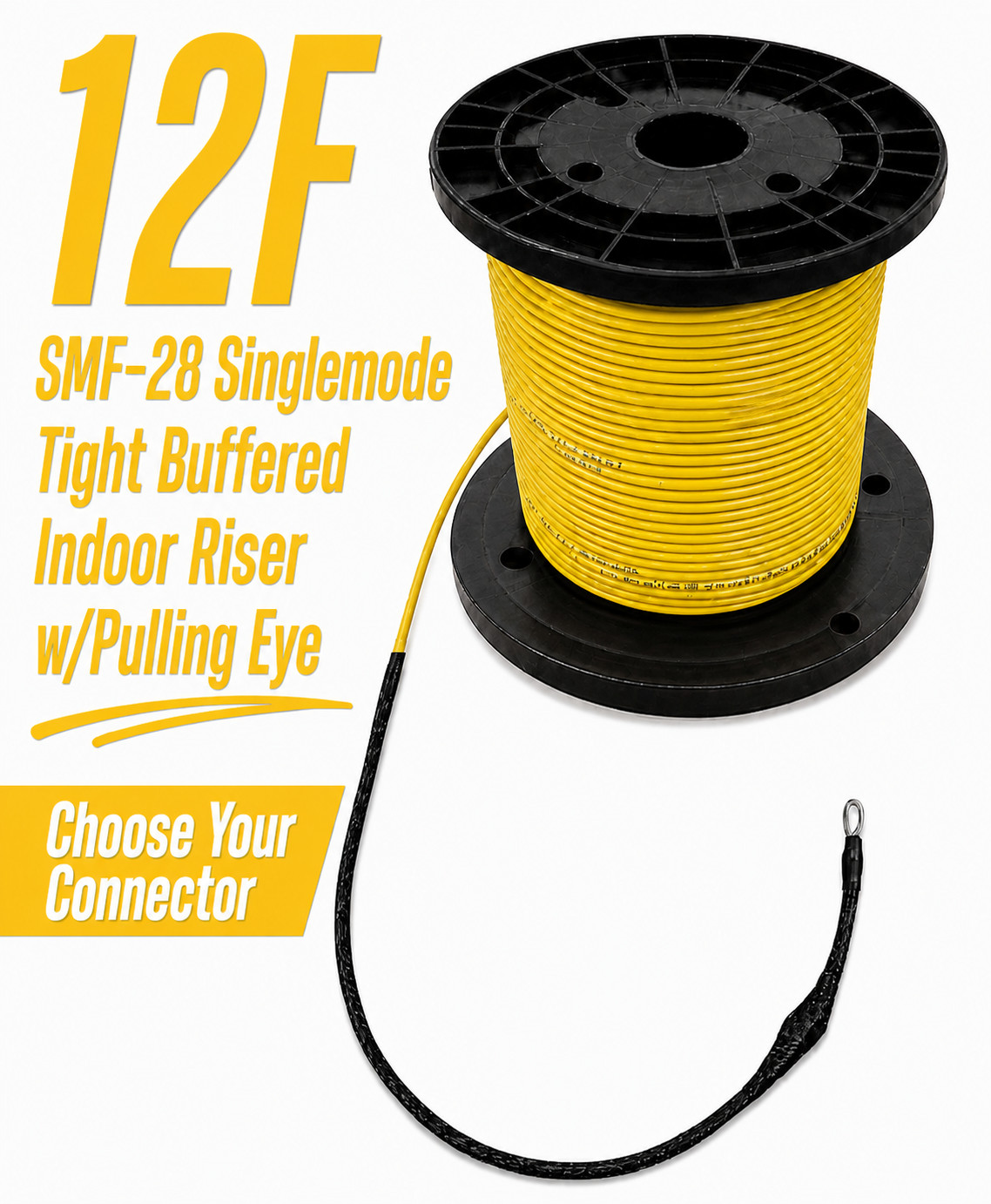 12 Fiber Indoor Singlemode Distribution Riser Preterminated Assembly USA Made