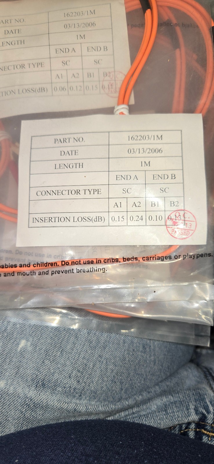 LOT of Assorted Fiber Whips – PatchCords – Thread Lock SC Connectors