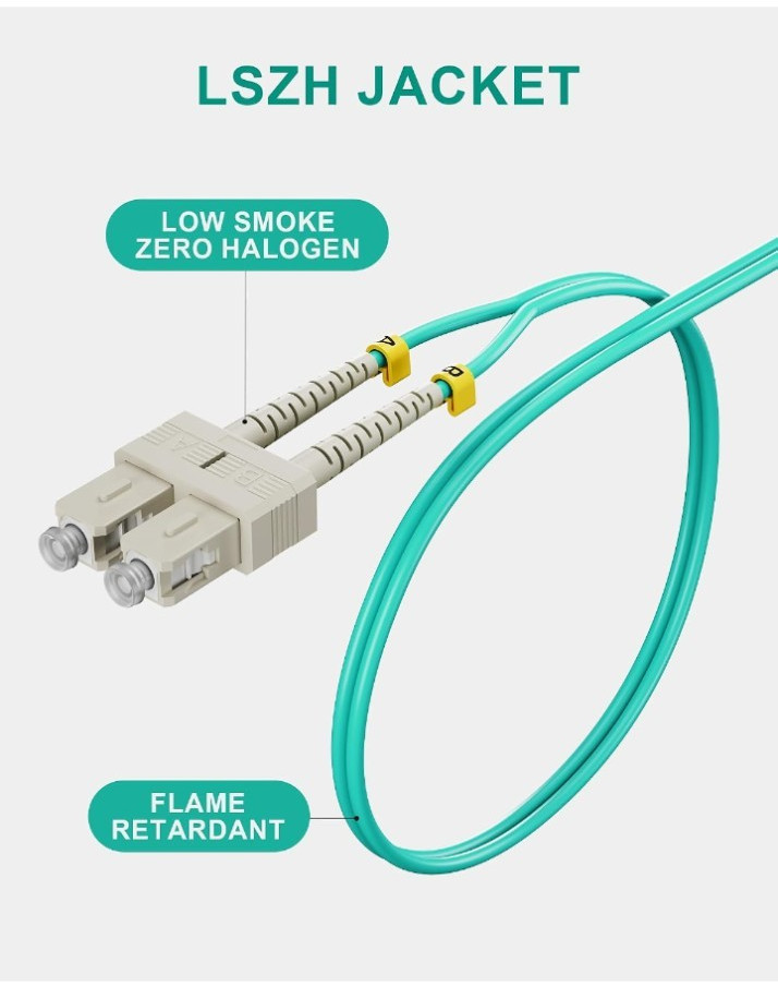 5 Pack 1M OM3 LC to LC Fiber Patch Cable 10/40Gb Duplex 50/125um Multimode