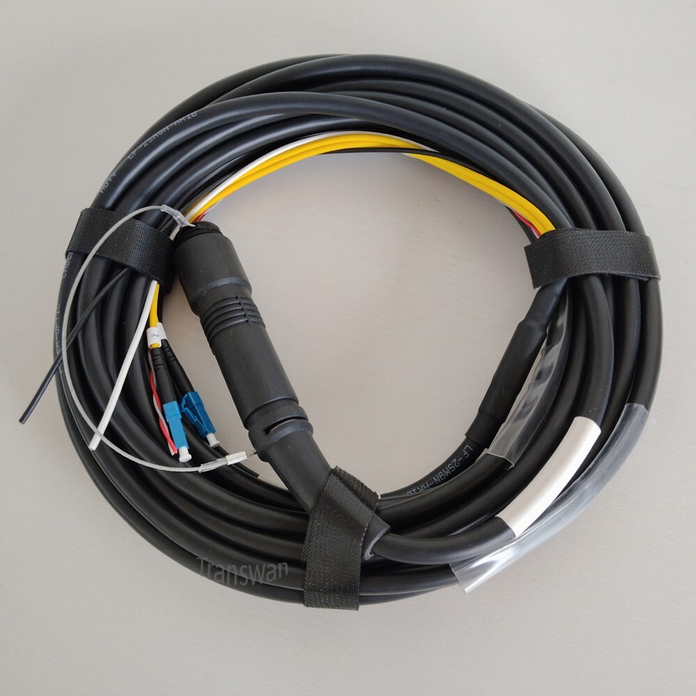 SMPTE Hybrid Cable PUW Breakout to 2 x SM Fibers + 4 x Lines 10 Meters (32FT)