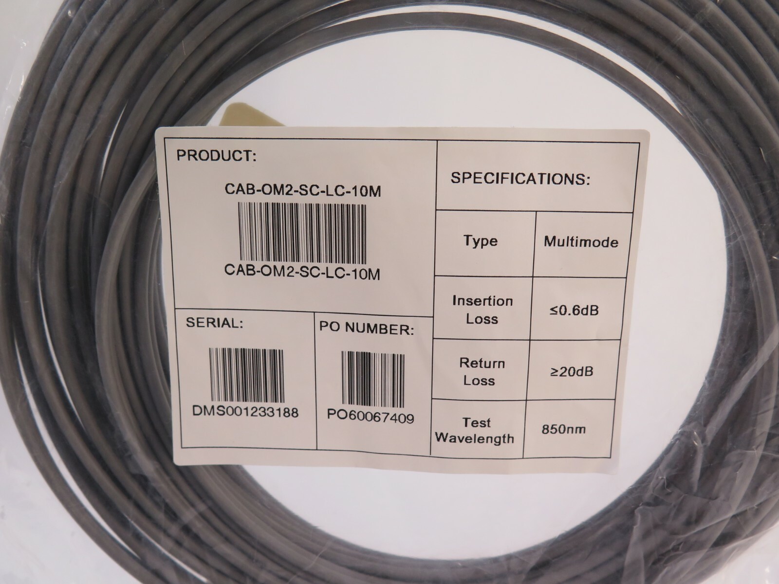 Cisco CAB-OM2-SC-LC-10M Fiber Patch Cable: 50/125 OM2 SC to LC 10M