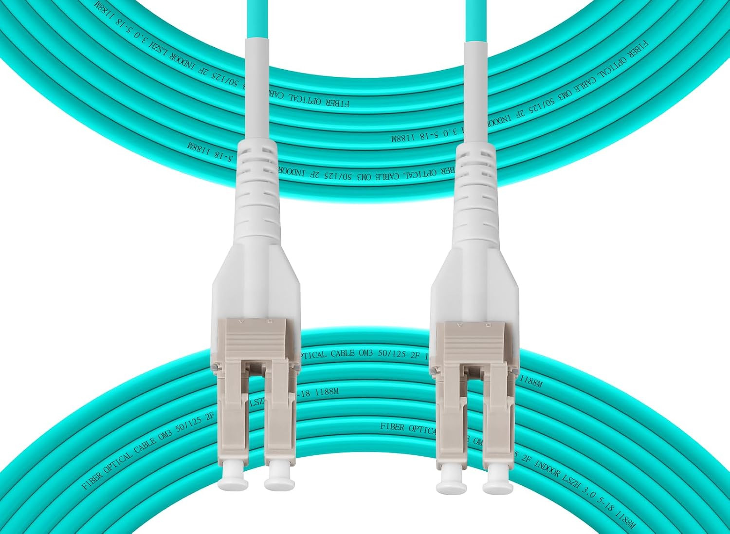 Uniboot OM3 LC to LC Fiber Patch Cable, 10GB Multi-Mode, 0.5M-100M Options
