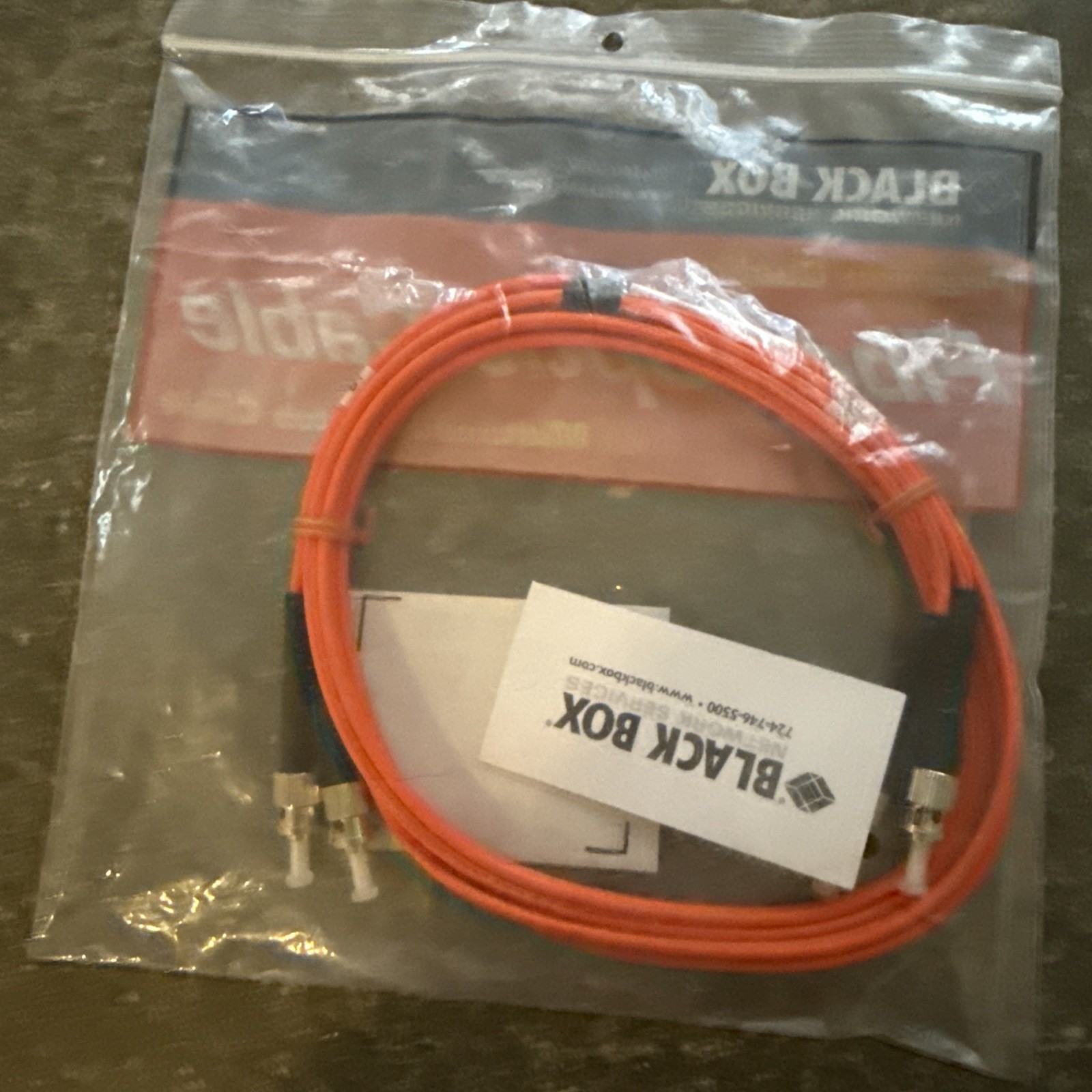 5 Lot Black Box Fiber Optic Cable Multimode 50/125 EFN6023-002M Ceramic Tip
