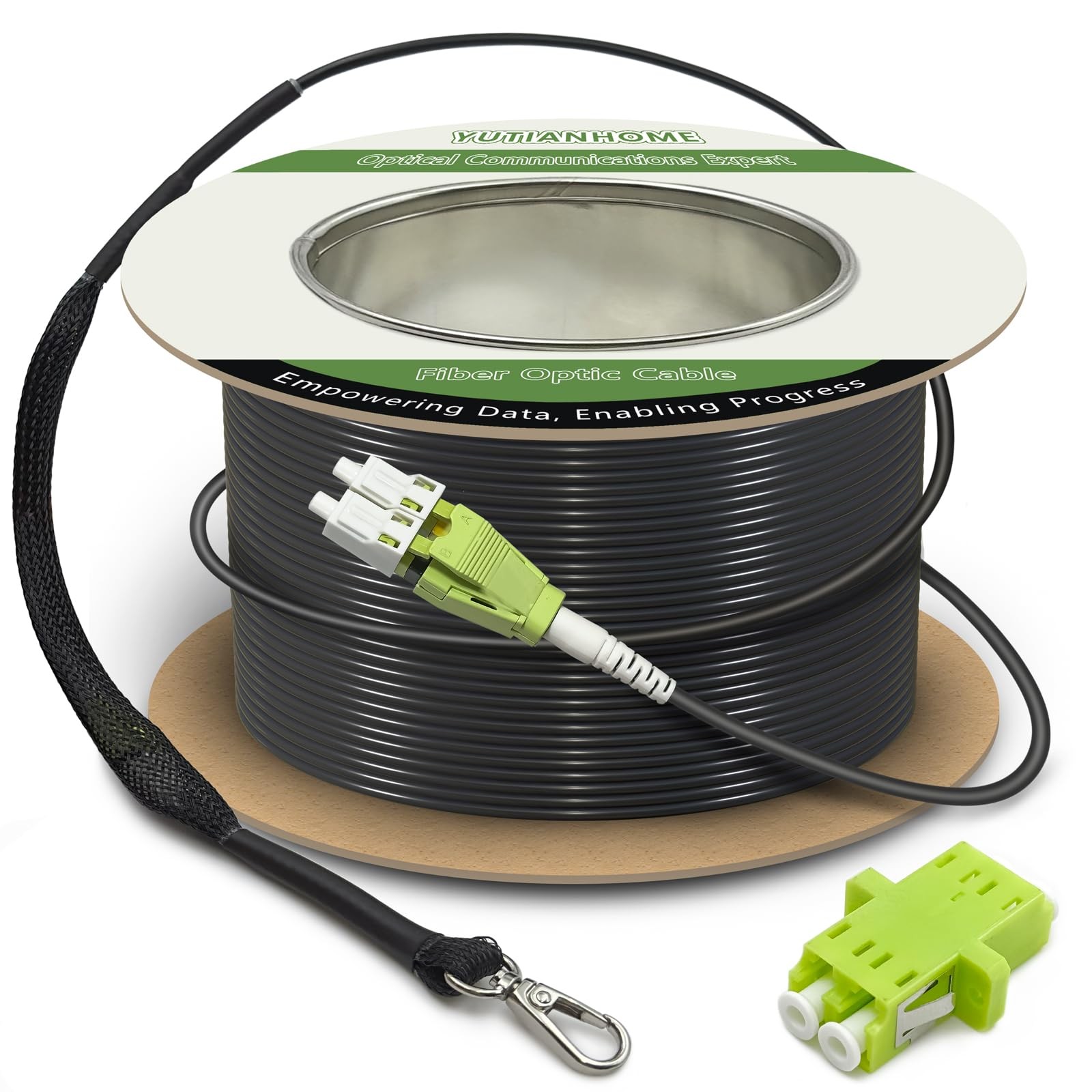 Yutianhome 50M/165Ft Om5 Multimode Armored Lc Lc Fiber Optic Patch Cord 40Gb