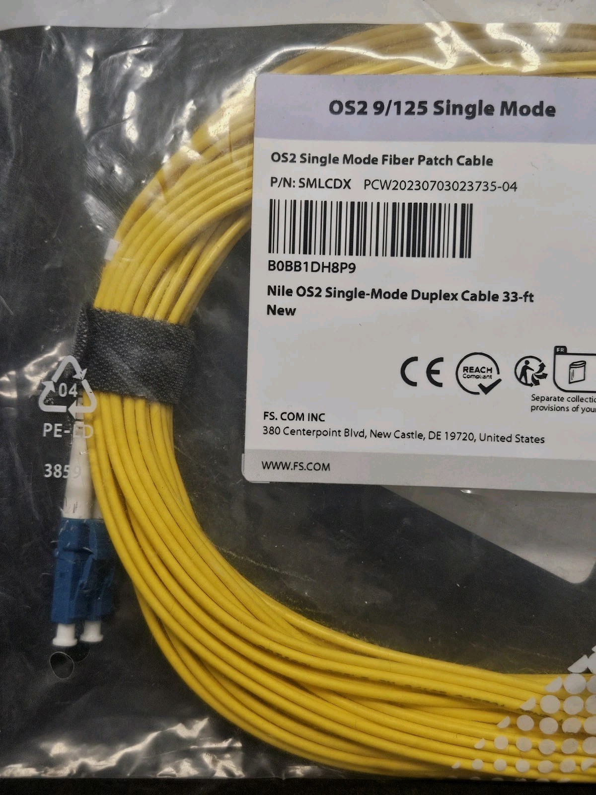 OS2 9/125 Single Mode Fiber Patch Cable – OS2 Single Mode Duplex Cable 10m 33ft