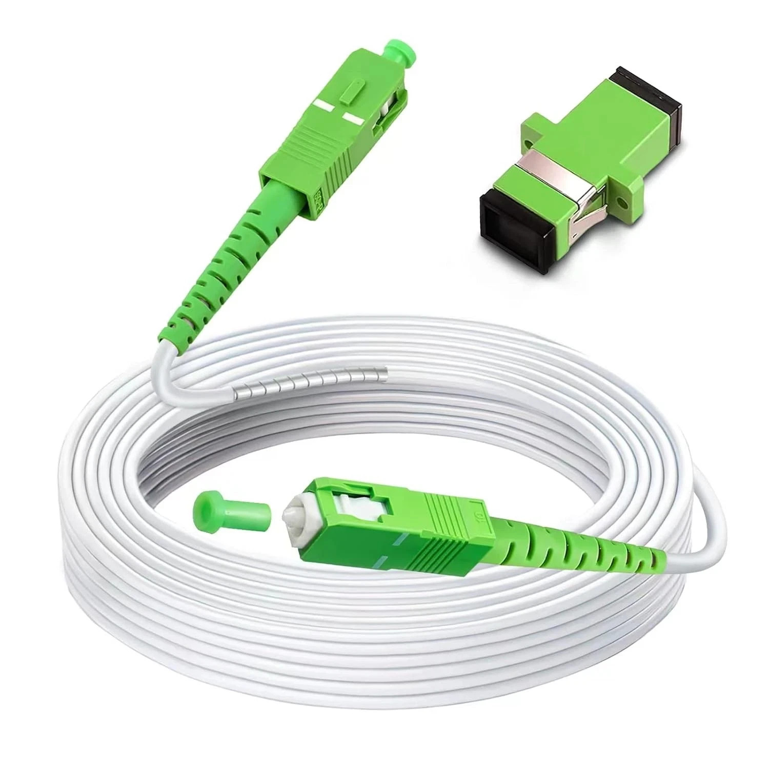 50ft (15 Meters) SC/APC to Fiber Optic 15m(50ft), White Armored