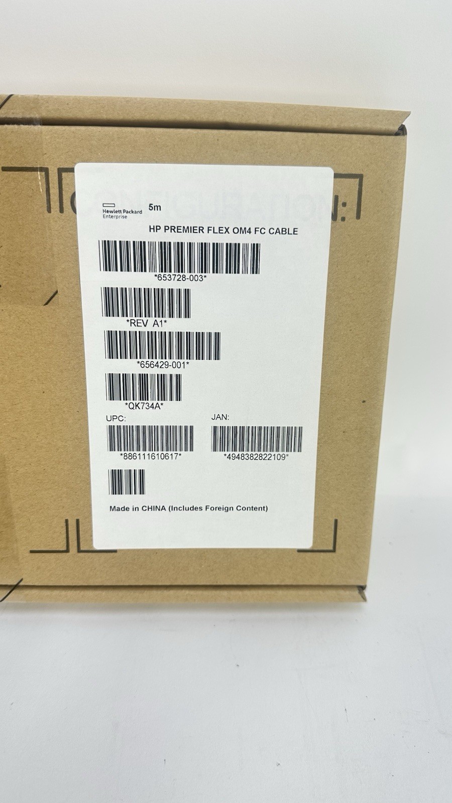 HPE QK734A HP Premier Flex LC/LC OM4 FC 15Ft 5M Cable 656429-001 653728-003 MM