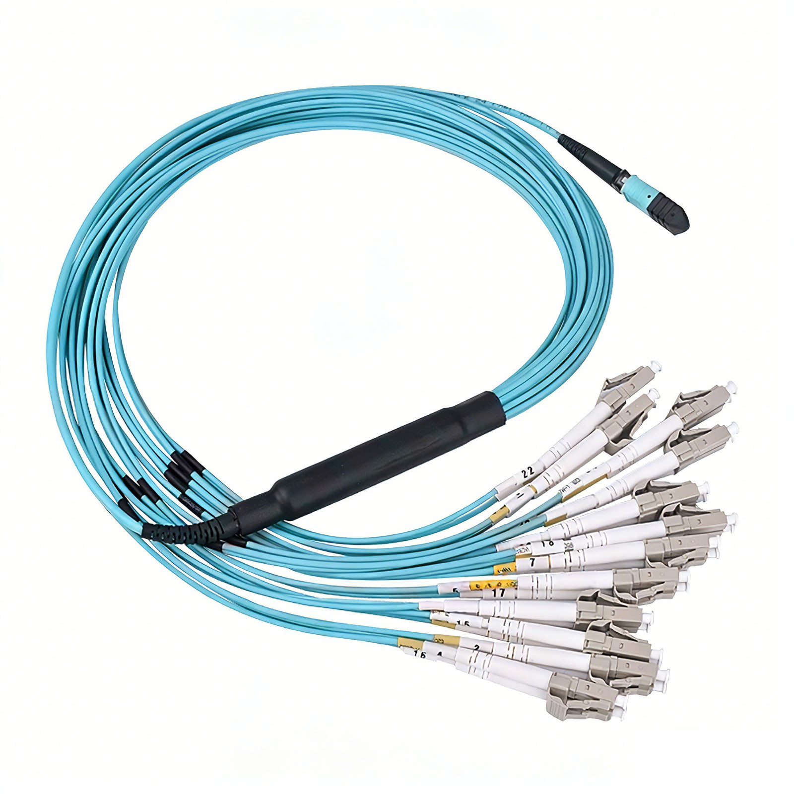 1M MPO/MTP Female to 24xLC Type A OM3 40Gb Breakout Fiber Optic Patch Cord Cable