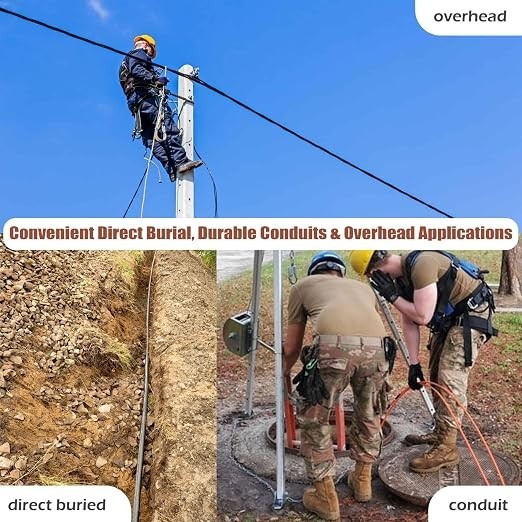 200Ft/61M Od-5Mm Industrial TPU OM3 Fiber LC to LC Outdoor Armored Fiber Patch C