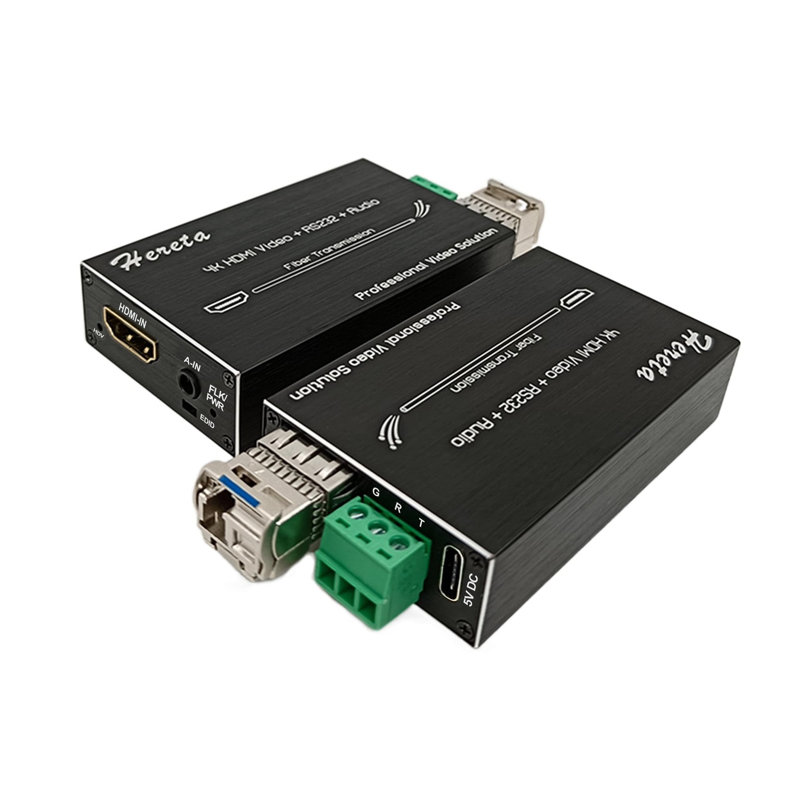 Hereta 4K HDMI Optical Video Extender 10.2Gbps Mini HD Fiber Mini, Black