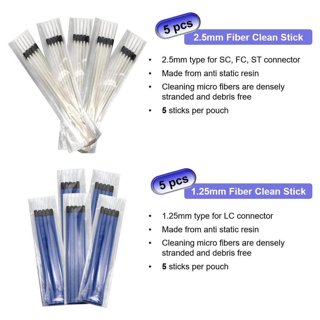 Fiber Optic Cleaning Kit Fiber Optic Ftth Cleaner Tools With 1.25mm / 2.5mm Fibe
