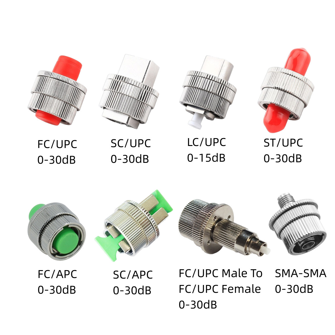 FC SC ST LC SMA Fiber Optic Adjustable Attenuator 0~30dB Mechanical Flange