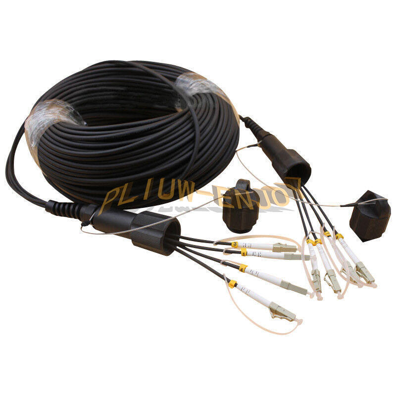 150M LC-LC MM 4 Strand Armored Field TPU Optic Patch Cord Cable Waterproof Head