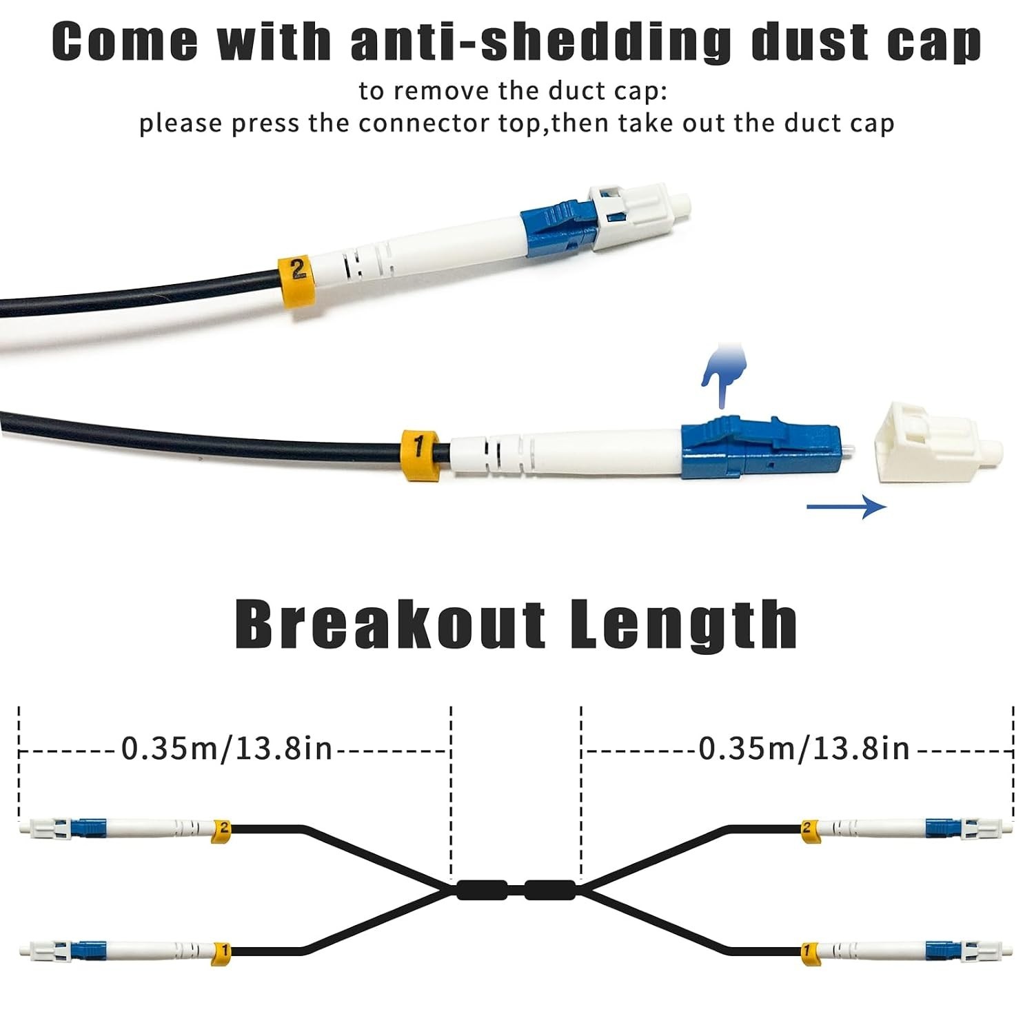 YUTIANHOME 1000ft/300m LC to LC Armored Outdoor Fiber Optic Cable