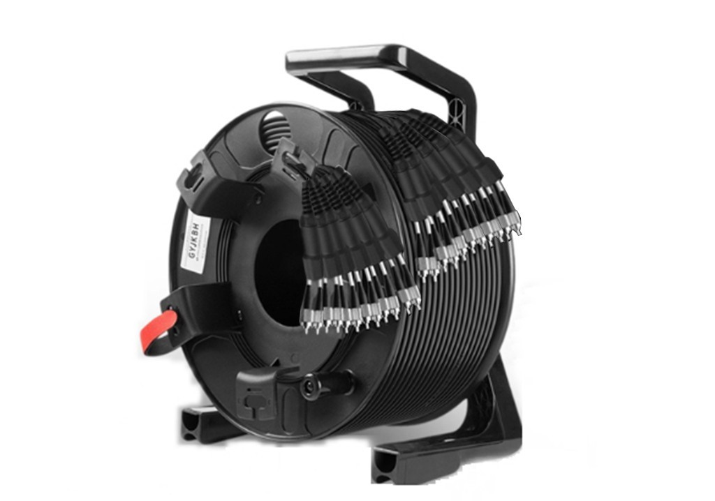 Armored Fiber Optic Cable ST to ST 12 Strands Single Mode with Fiber Reel