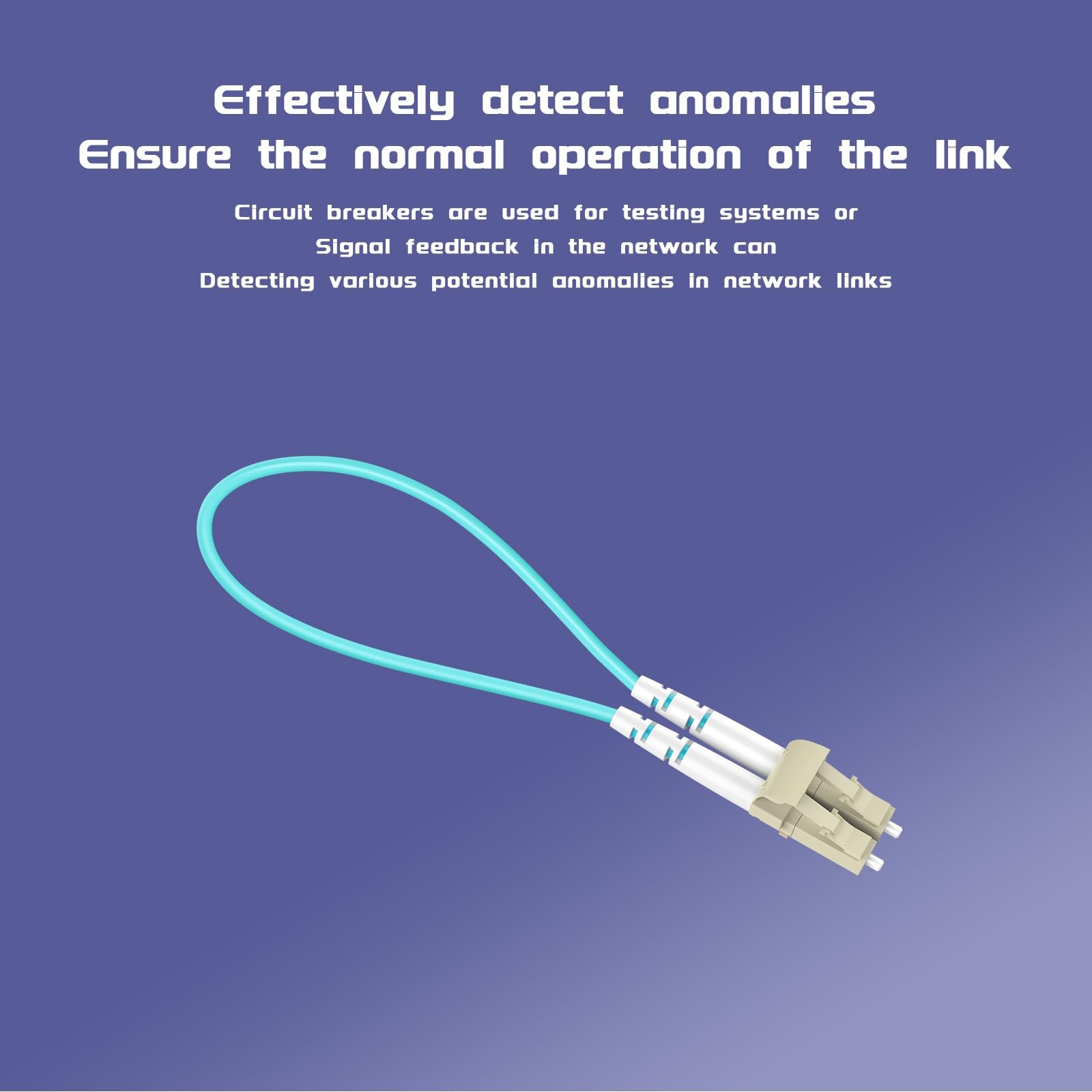 2 PCS LC/UPC Fiber Loopback Tester Cable OM3 Multimode Duplex 50/125m SFP