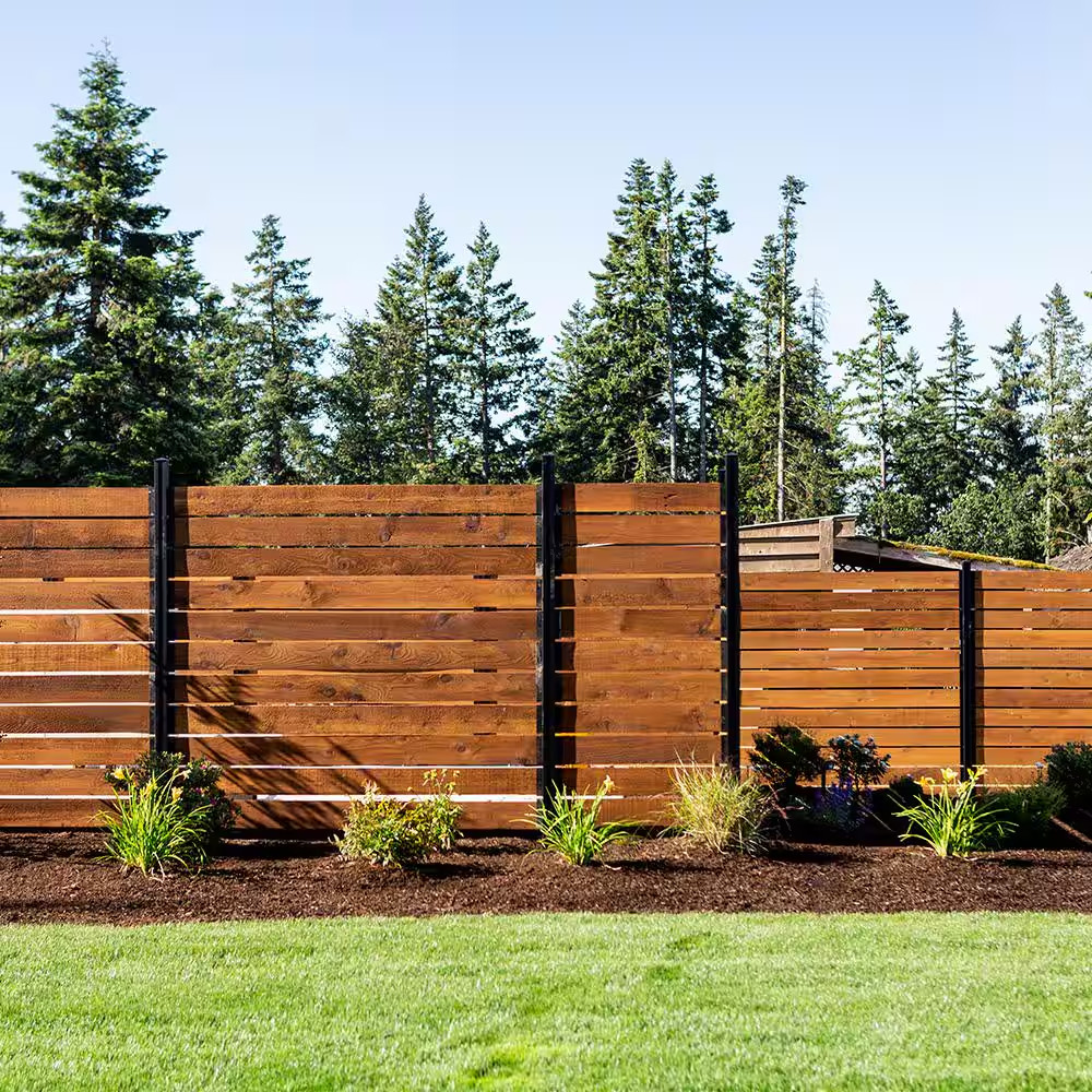 Modular Fence Post 76in Matte Black Aluminum for 6ft Privacy Fence System NEW