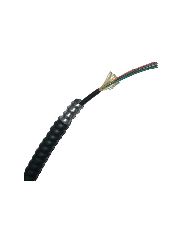 6 Strand 50um OM3 MMF AIA Armored Indoor/Outdoor PLENUM Fiber Optic Cable 1000ft