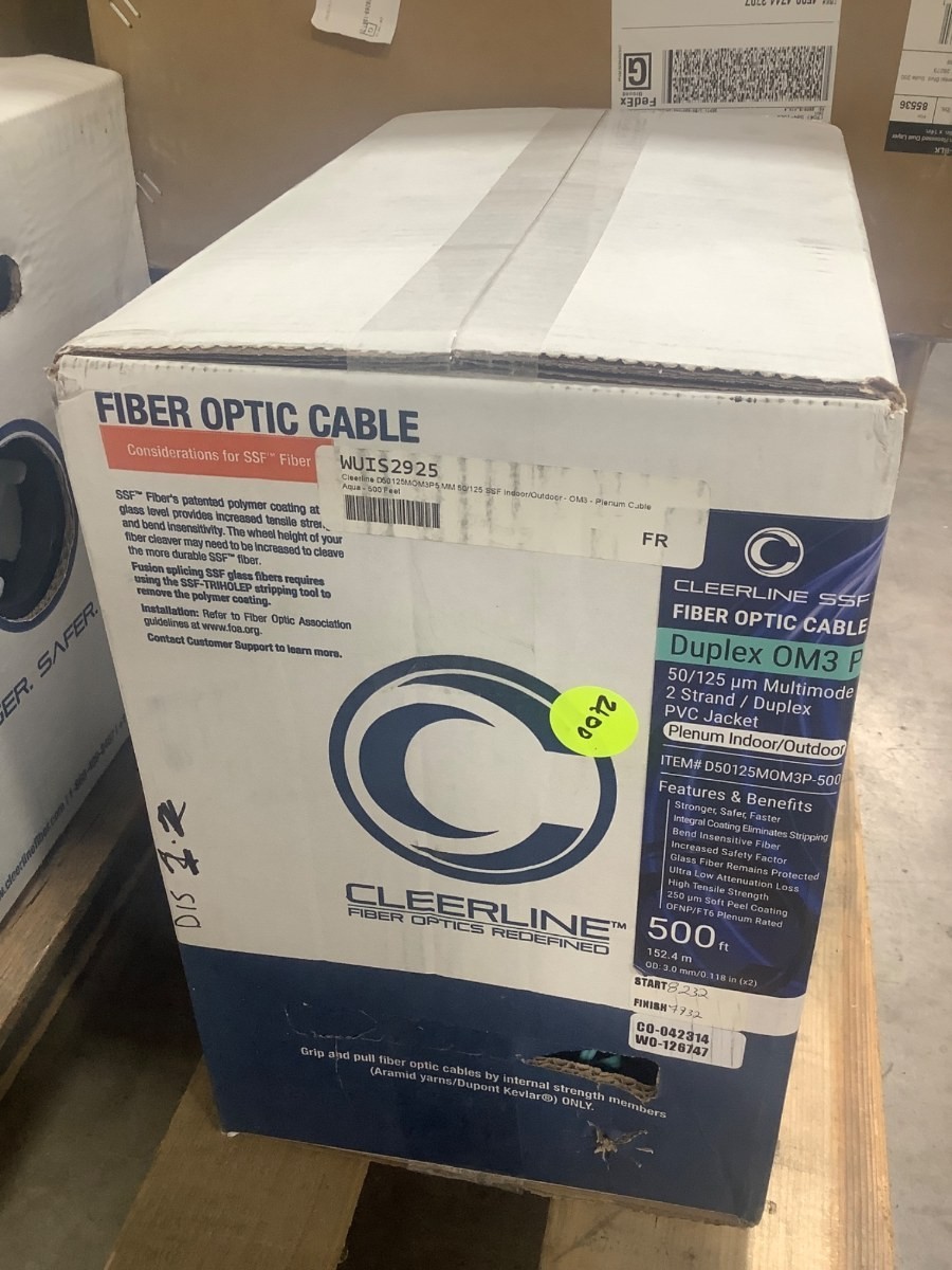 Cleerline D50125MOM3P – SSF-S Indoor/Outdoor Fiber Cable 500 foot 152.4 Meters