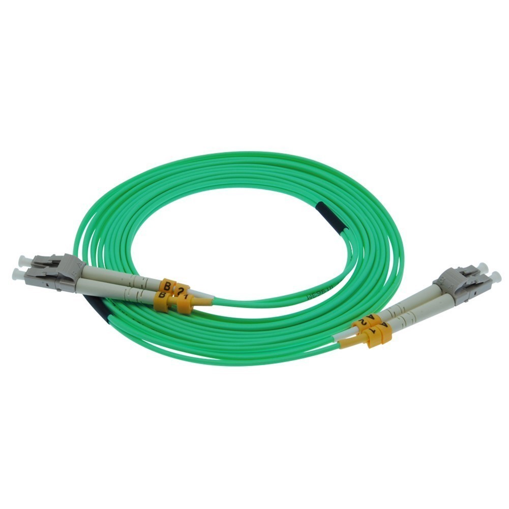 1-20M LC/UPC to LC/UPC Fiber Optic OM4 MultiMode Duplex 50/125 Patch Cable Aqua