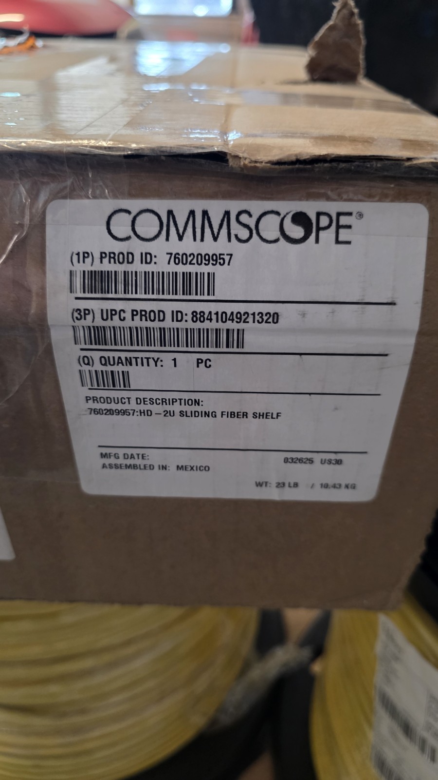 CommScope 760209957 HD 2U Sliding Fiber Shelf Optical Network Cable Black